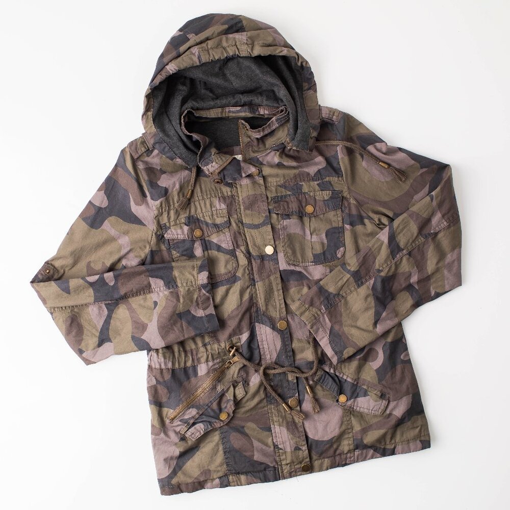 Snobbish Collection Women's‎ Large Green Camo Jacket Coat Lined Zipper
